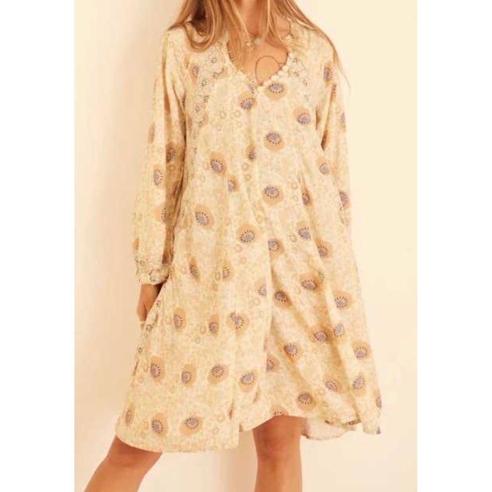 Natalie Martin Fiore Dress Flowy Boho Oversized Small Resortwear Cottagecore